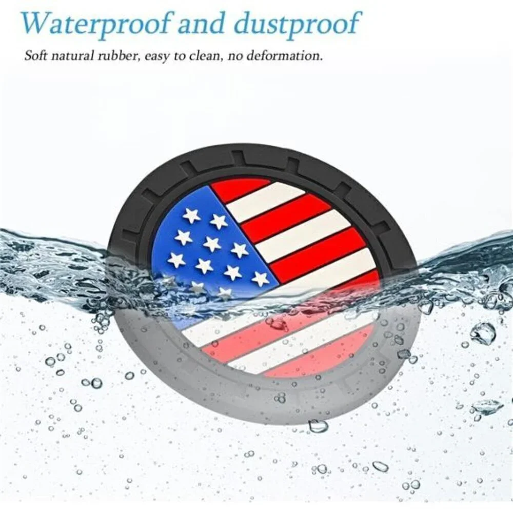 American Flag Car Cup Coasters 4-Pack Cup Holder Anti Slip Rubber Vehicle